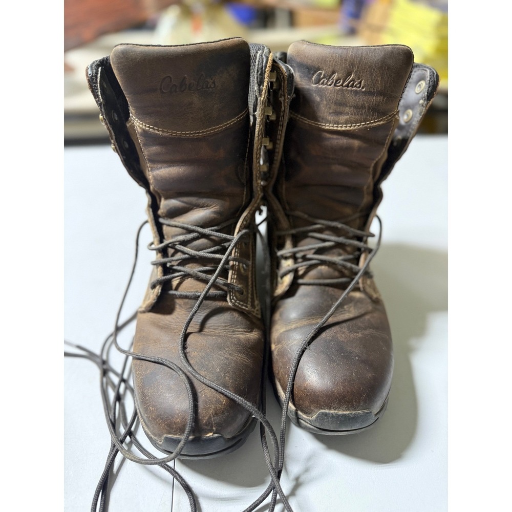 Cabelas Dry-Plus Leather Hunting Boots Mens 11.5W Brown Waterproof 2565071